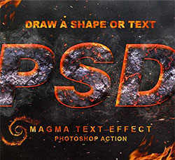 极品PS动作－岩浆字效(含高清视频教程)：Magma Text Effect Photoshop Action